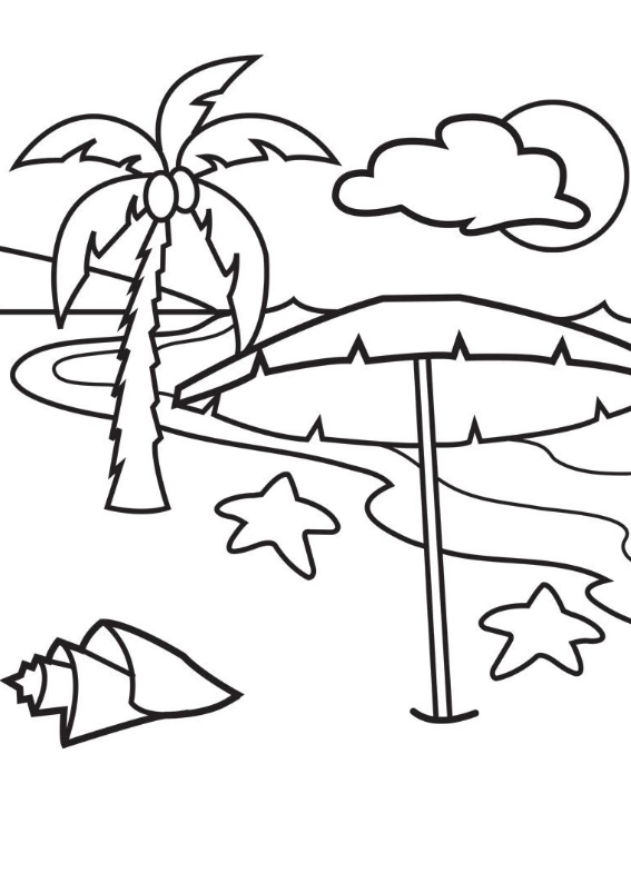 Hot summer beach coloring book